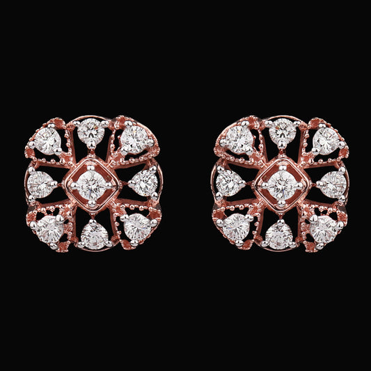 14K Rose Gold Diamond Earrings - 0.39ct VVS-VS-HI