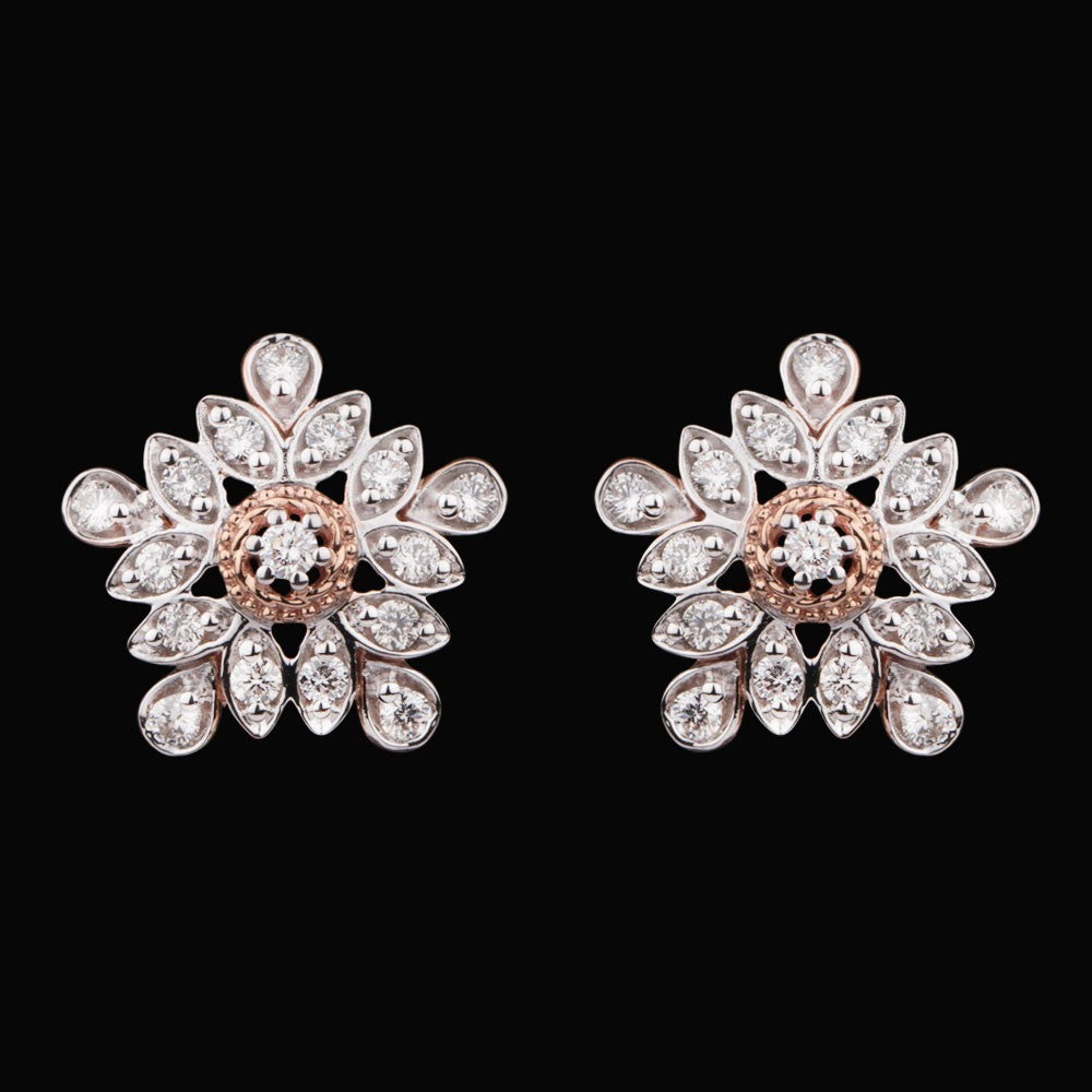 14K Rose Gold Diamond Earrings - 0.63ct VVS-VS-HI