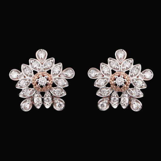 14K Rose Gold Diamond Earrings - 0.63ct VVS-VS-HI