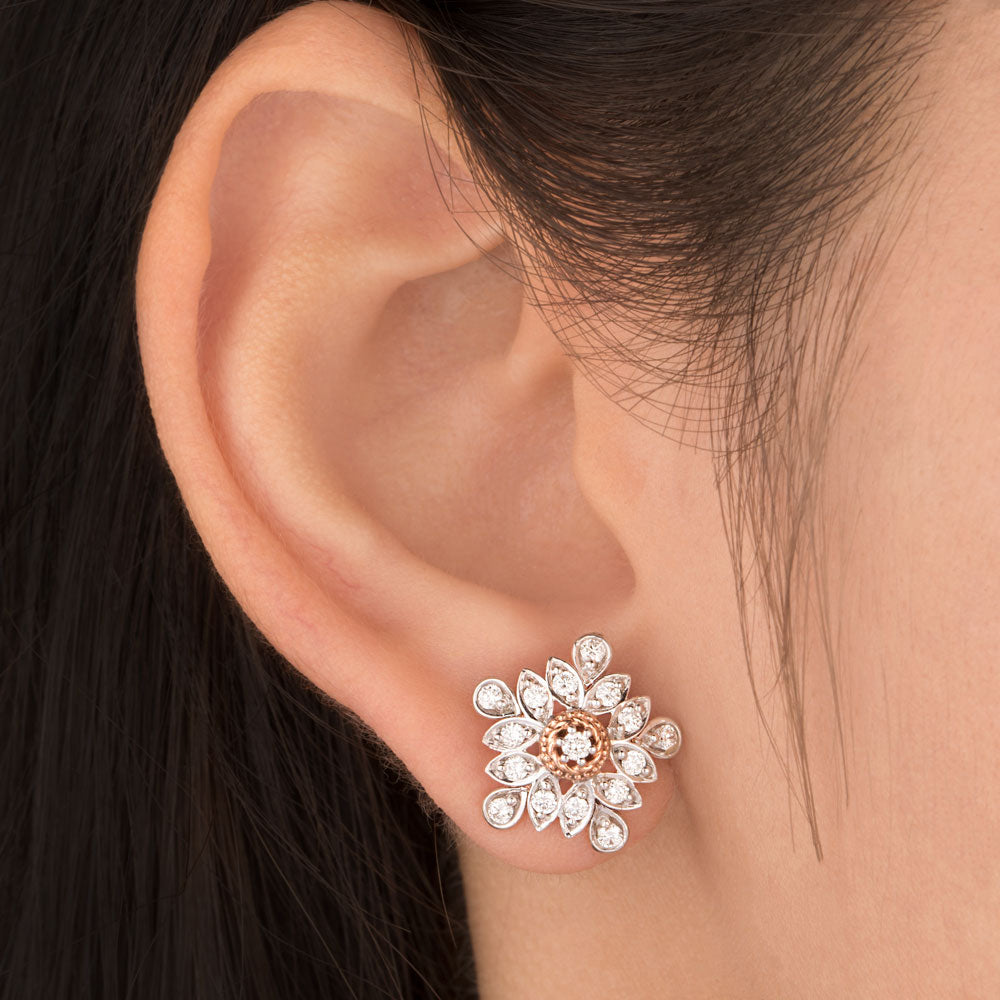 14K Rose Gold Diamond Earrings - 0.63ct VVS-VS-HI