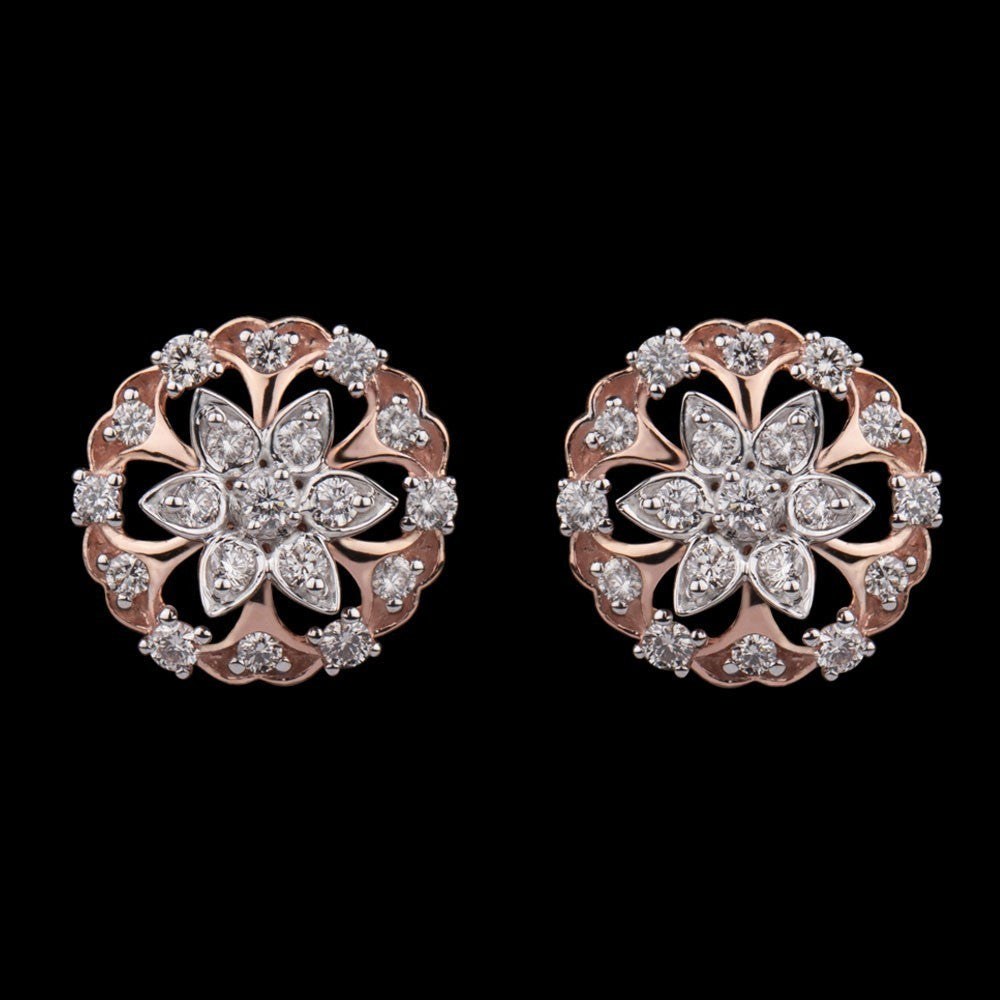 14K Rose Gold Diamond Earrings - 0.85ct VVS-VS-HI