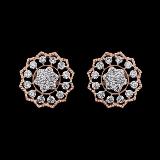 18K Rose Gold Diamond Earrings - 0.75ct VVS-VS-GH