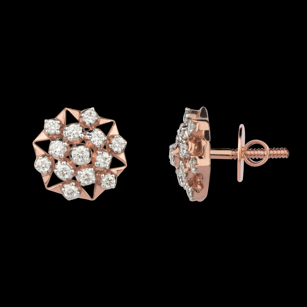 18K Rose Gold Diamond Earrings - 0.706ct VVS-VS-GH