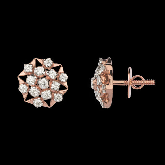 18K Rose Gold Diamond Earrings - 0.706ct VVS-VS-GH