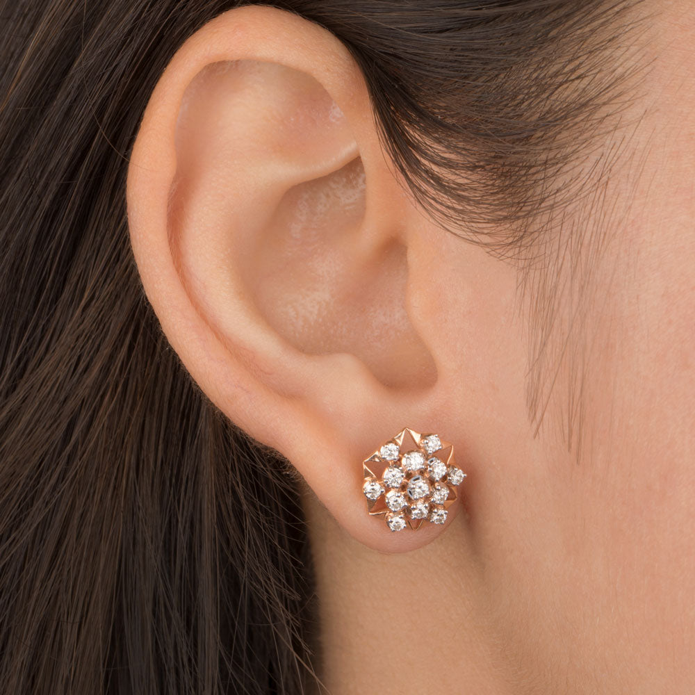 18K Rose Gold Diamond Earrings - 0.706ct VVS-VS-GH