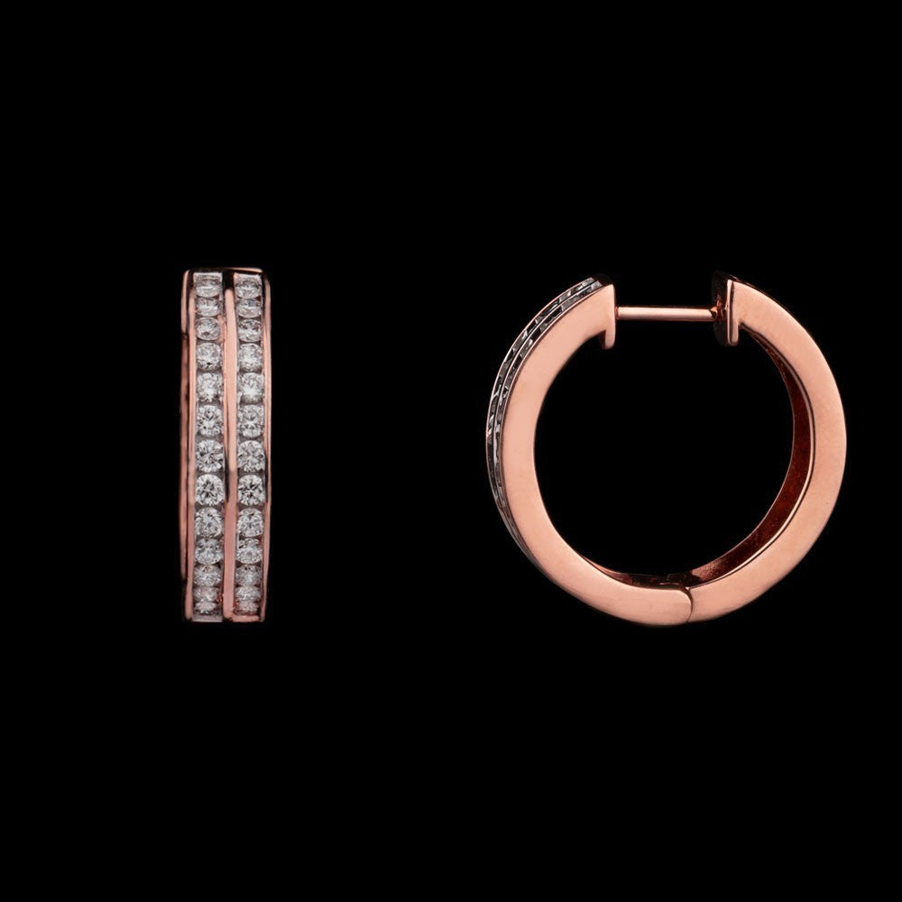 14K Rose Gold Diamond Earrings - 0.95ct VVS-VS-HI