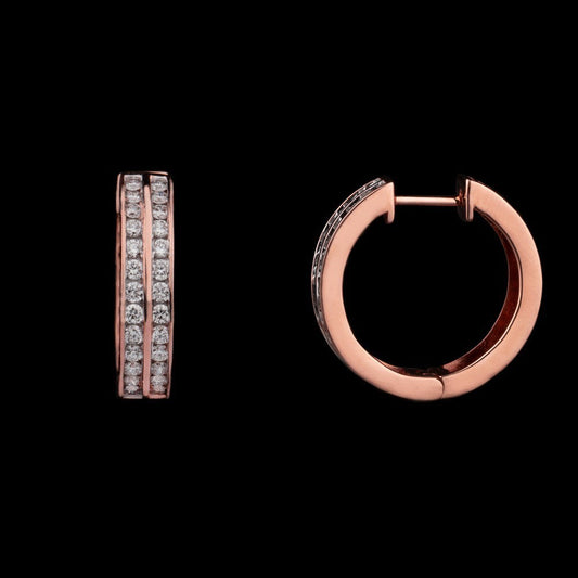 14K Rose Gold Diamond Earrings - 0.95ct VVS-VS-HI