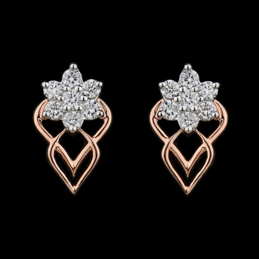 18K Rose Gold Diamond Earrings - 0.33ct VS-GH