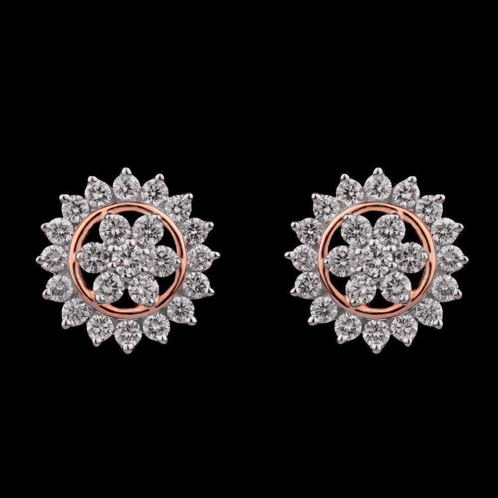 14K Rose Gold Diamond Earrings - 1.09ct VS-SI-GH