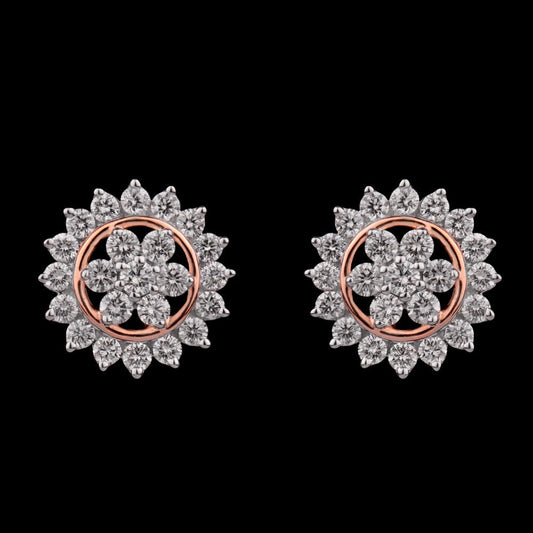 14K Rose Gold Diamond Earrings - 1.09ct VS-SI-GH