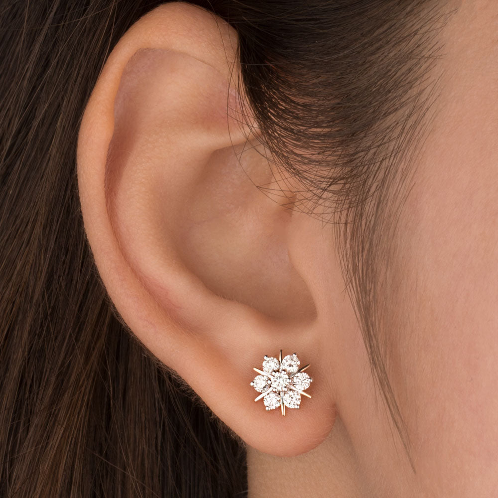 18K Rose Gold Diamond Earrings - 0.644ct VVS-VS-GH