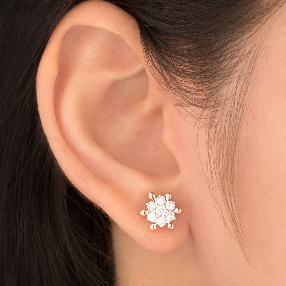 14K Rose Gold Diamond Earrings - 0.57ct VVS-VS-IJ