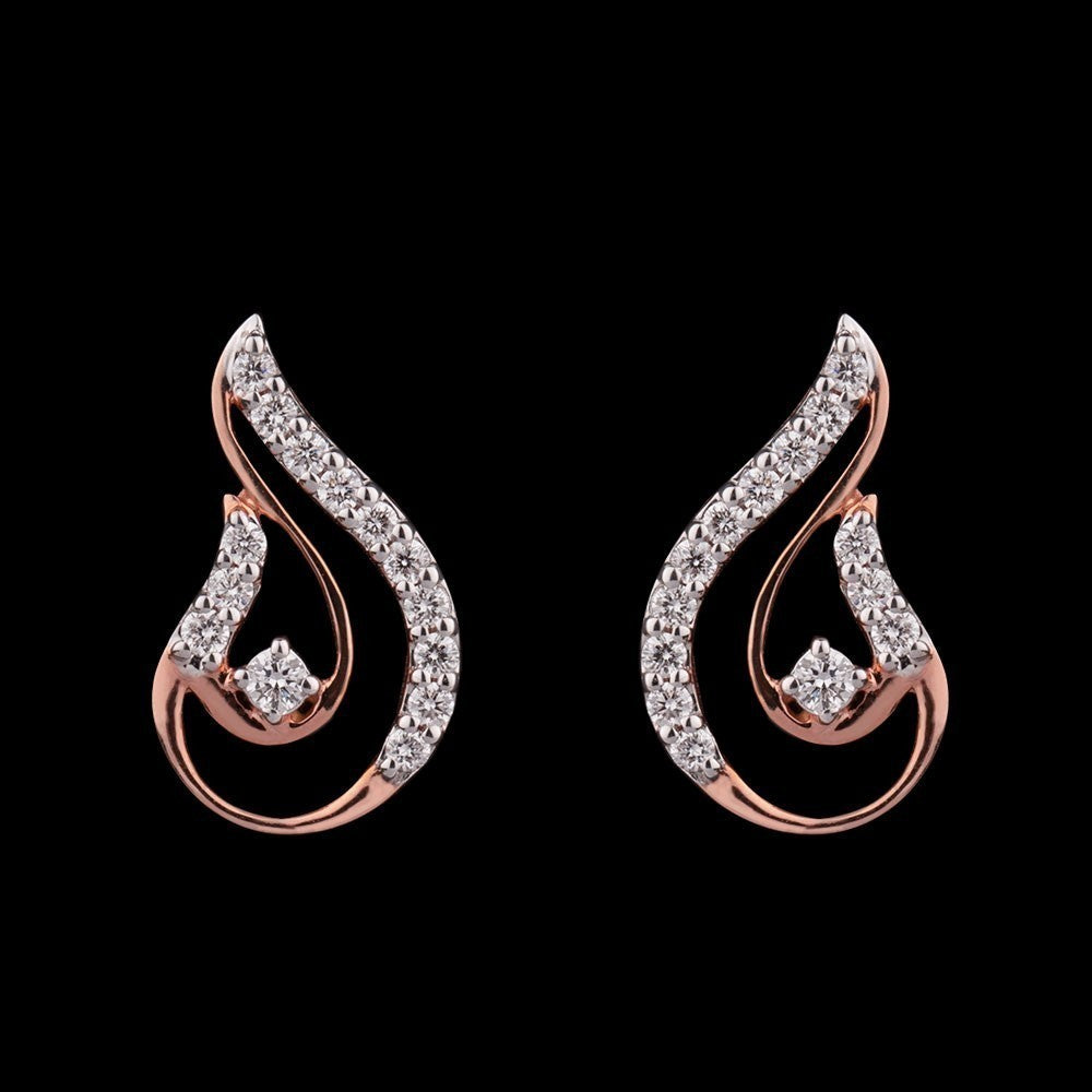 14K Rose Gold Diamond Earrings - 0.32ct VVS-VS-HI