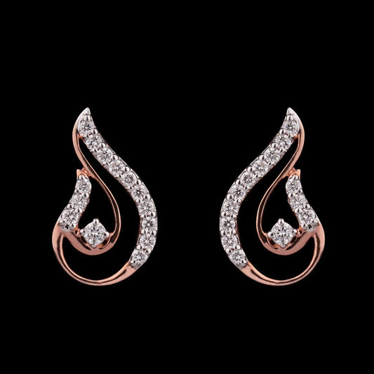 14K Rose Gold Diamond Earrings - 0.32ct VVS-VS-HI