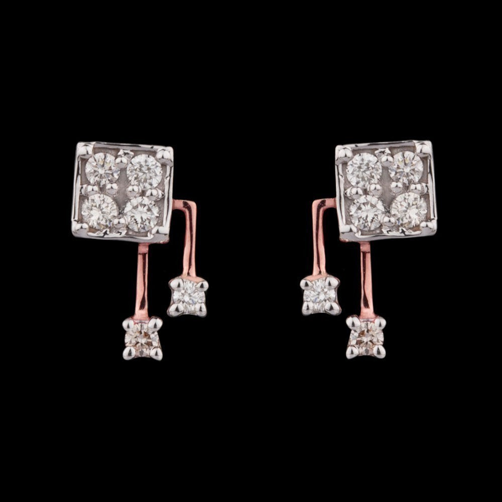 14K Rose Gold Diamond Earrings - 0.15ct VS-HI