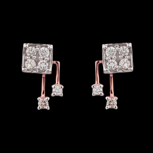 14K Rose Gold Diamond Earrings - 0.15ct VS-HI