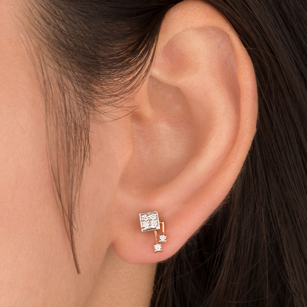14K Rose Gold Diamond Earrings - 0.15ct VS-HI