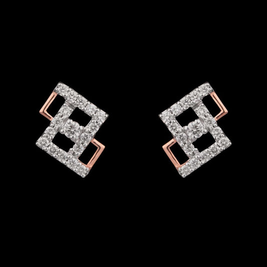 14K Rose Gold Diamond Earrings - 0.4ct VS-SI-HI