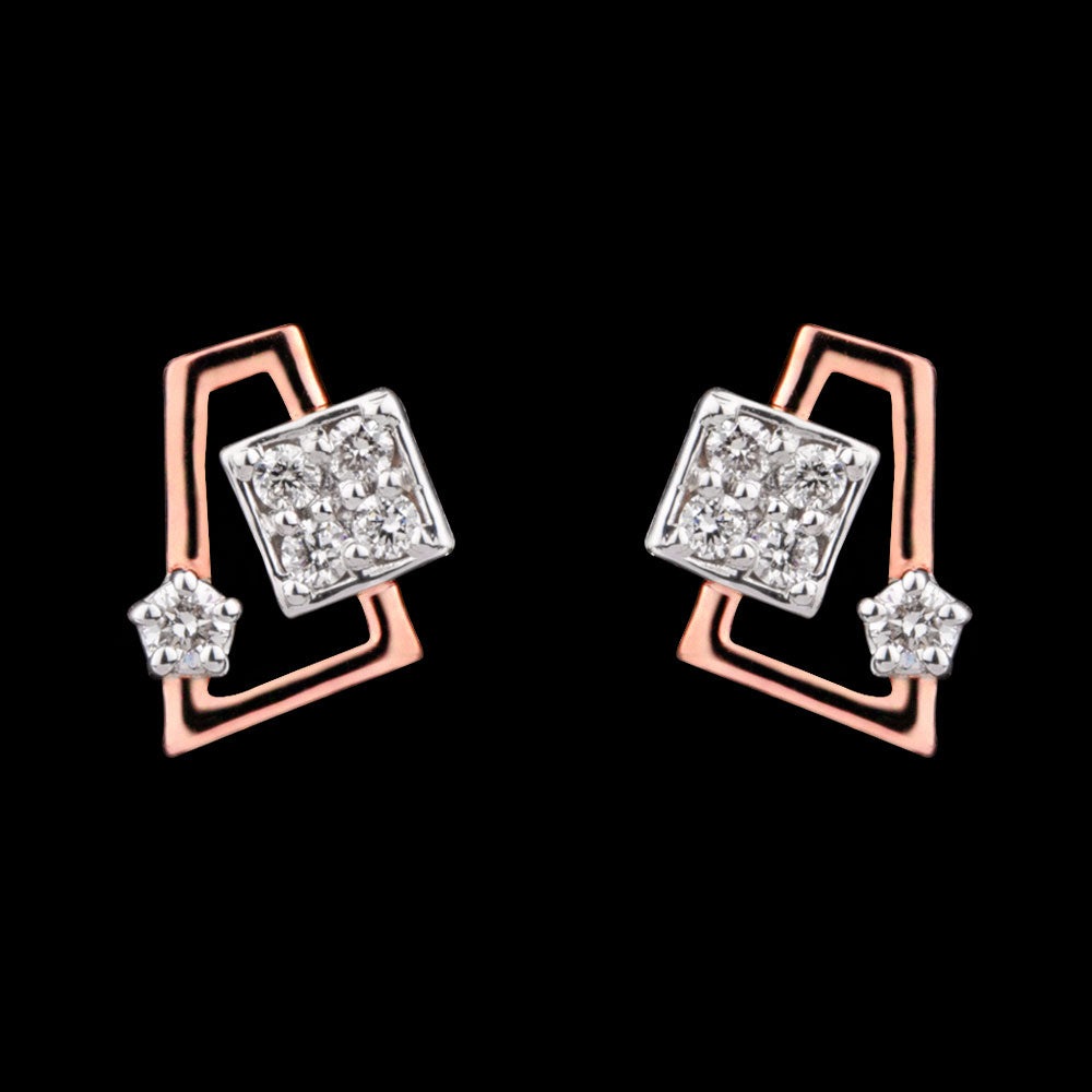 14K Rose Gold Diamond Earrings - 0.17ct VVS-VS-HI
