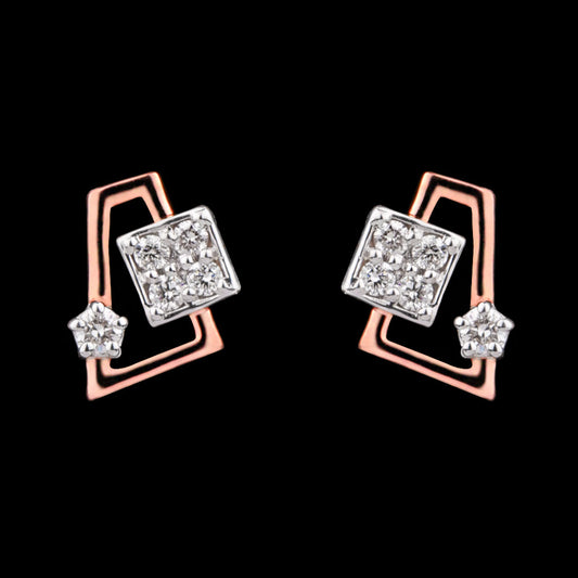 14K Rose Gold Diamond Earrings - 0.17ct VVS-VS-HI
