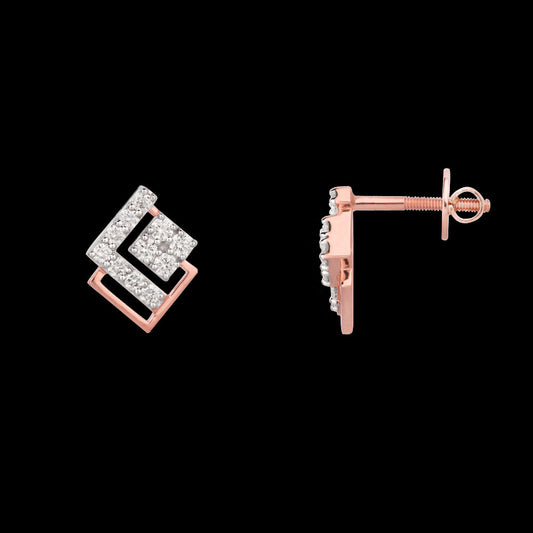 18K Rose Gold Diamond Earrings - 0.471ct VVS-VS-HI