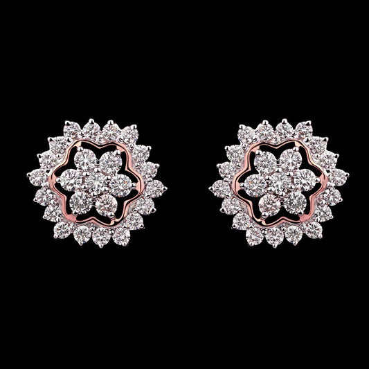14K Rose Gold Diamond Earrings - 1.36ct VVS-VS-HI