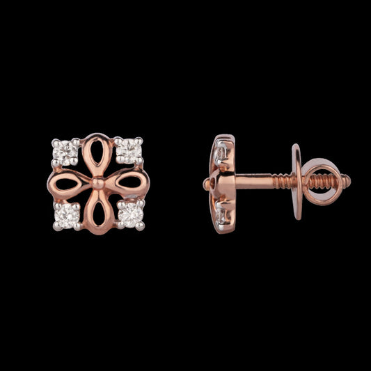 14K Rose Gold Diamond Earrings - 0.17ct VS-SI-HI