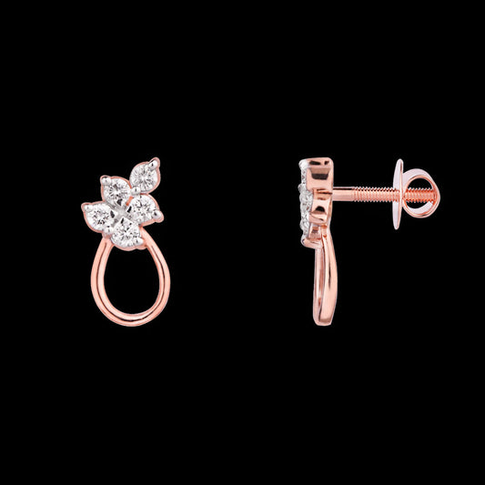 18K Rose Gold Diamond Earrings - 0.35ct VS-SI-FG