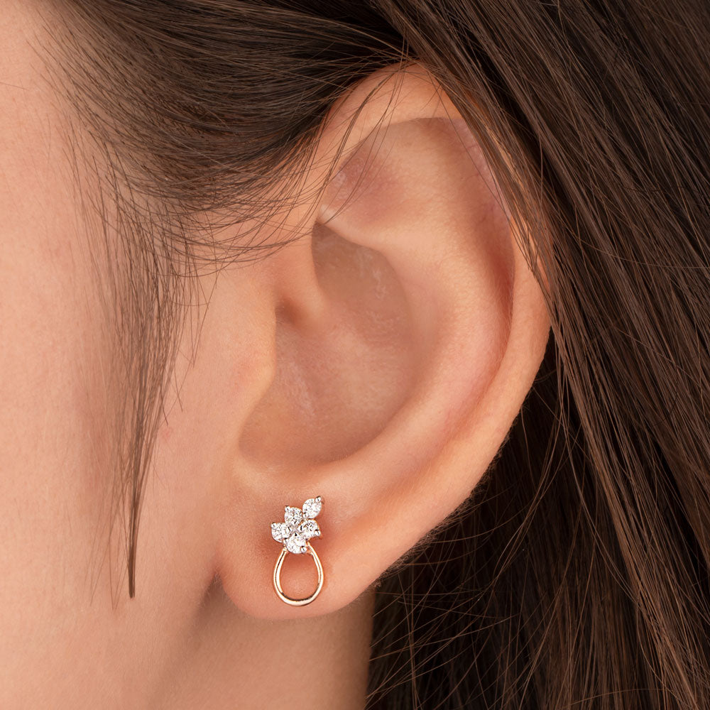 18K Rose Gold Diamond Earrings - 0.35ct VS-SI-FG