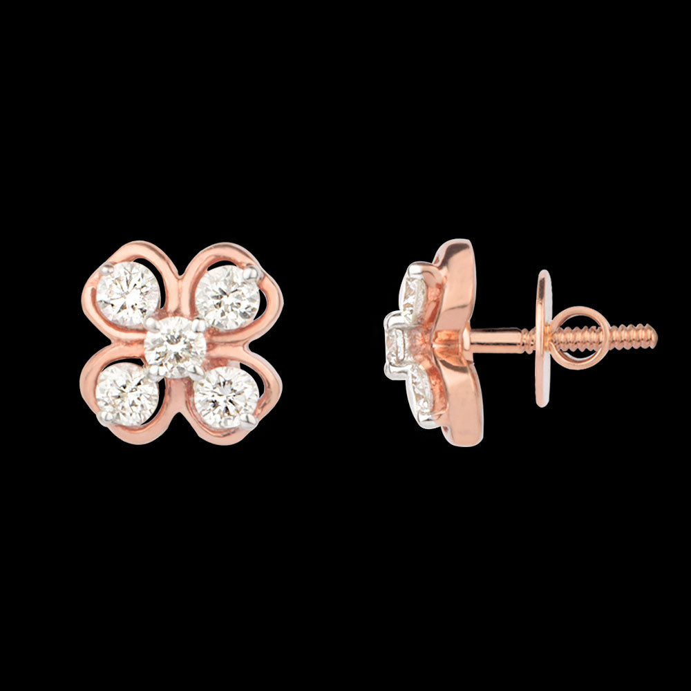14K Rose Gold Diamond Earrings - 0.21ct VVS-VS-HI