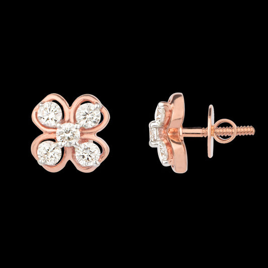 14K Rose Gold Diamond Earrings - 0.21ct VVS-VS-HI