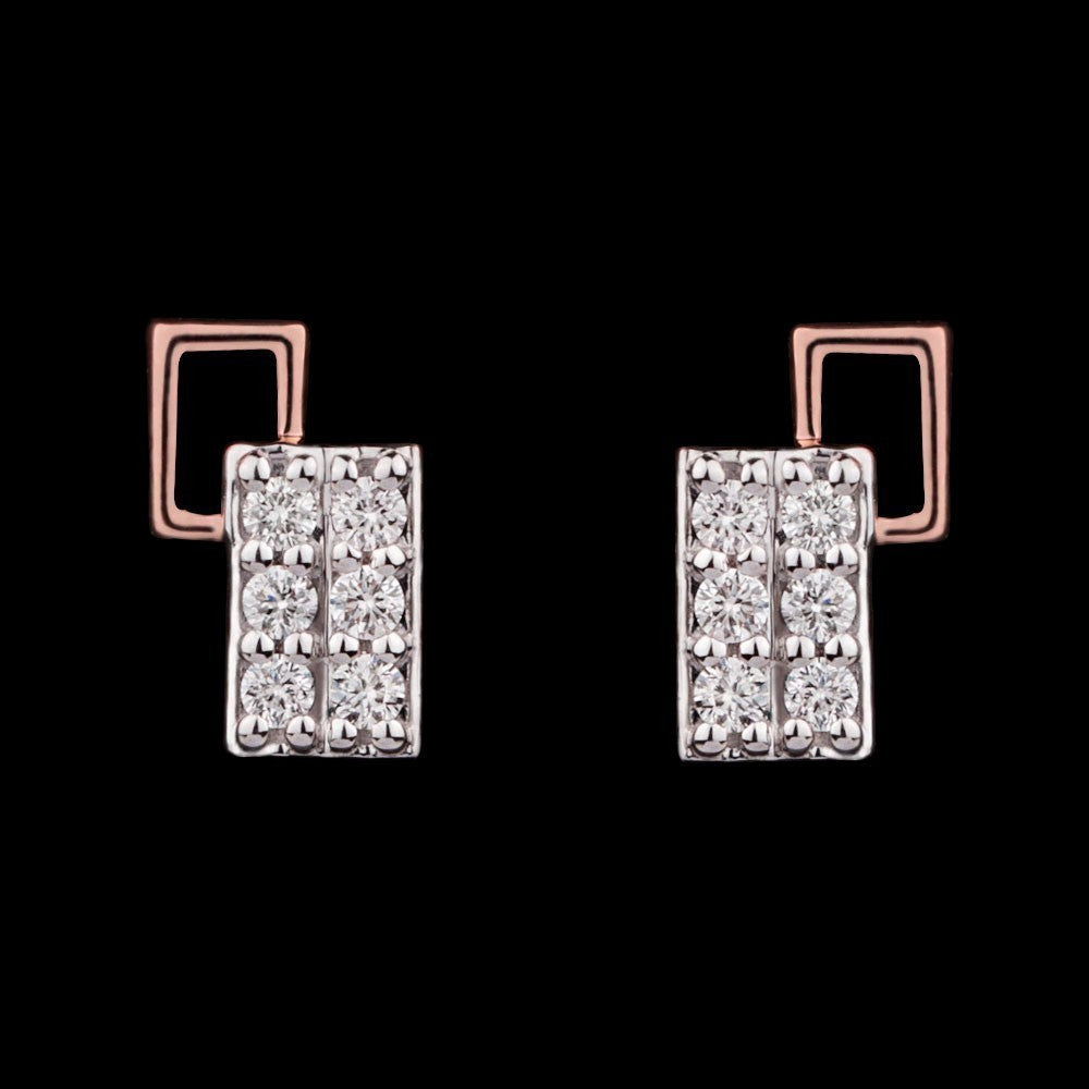14K Rose Gold Diamond Earrings - 0.14ct VVS-VS-HI