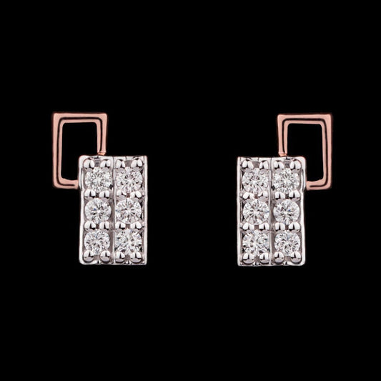 14K Rose Gold Diamond Earrings - 0.14ct VVS-VS-HI