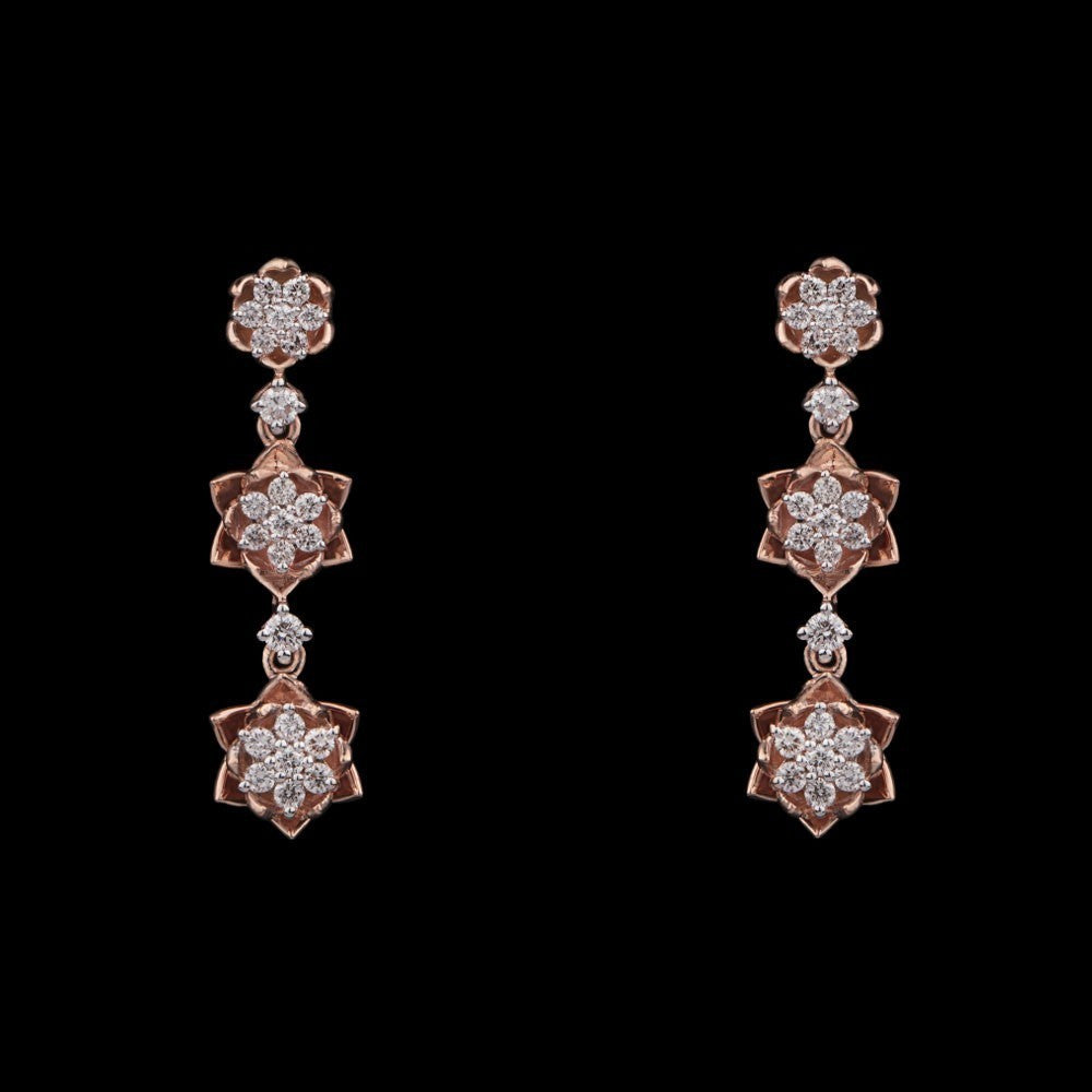 14K Rose Gold Diamond Earrings - 0.55ct VS-GH