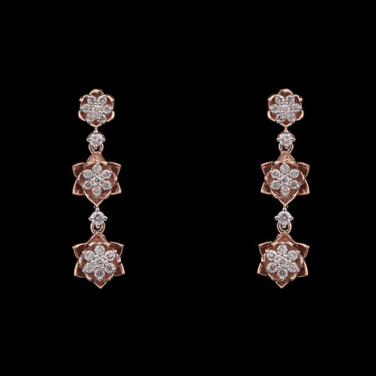 14K Rose Gold Diamond Earrings - 0.55ct VS-GH