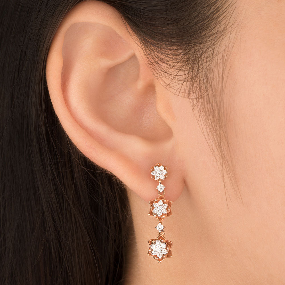 14K Rose Gold Diamond Earrings - 0.55ct VS-GH
