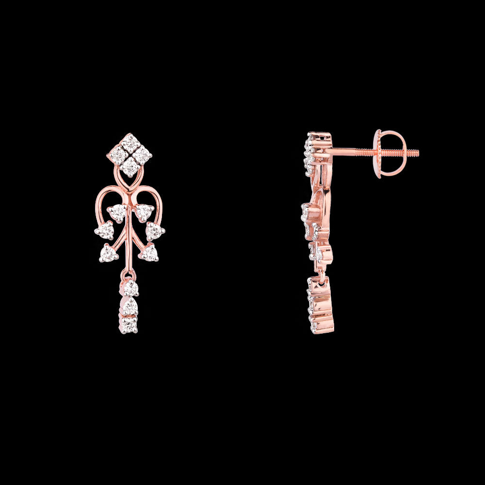 14K Rose Gold Diamond Earrings - 0.39ct VVS-VS-HI