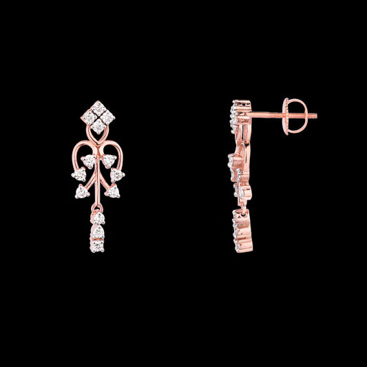 14K Rose Gold Diamond Earrings - 0.39ct VVS-VS-HI