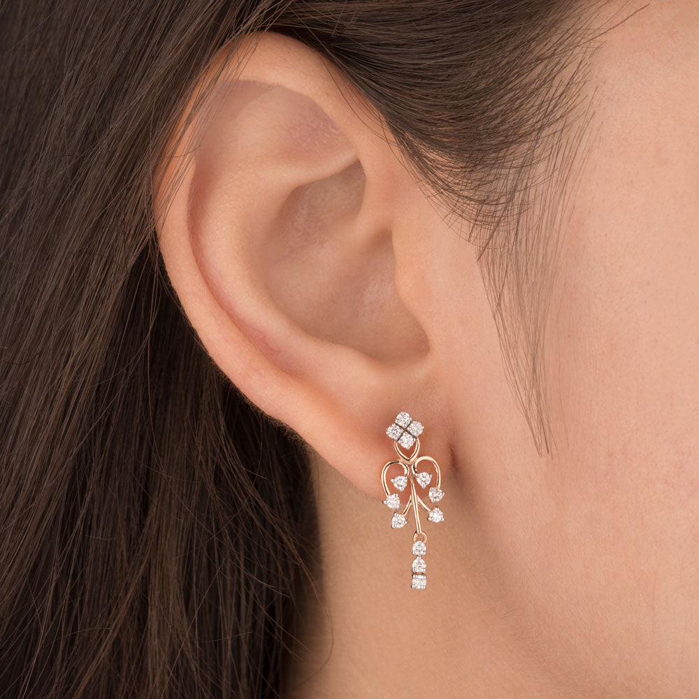 14K Rose Gold Diamond Earrings - 0.39ct VVS-VS-HI