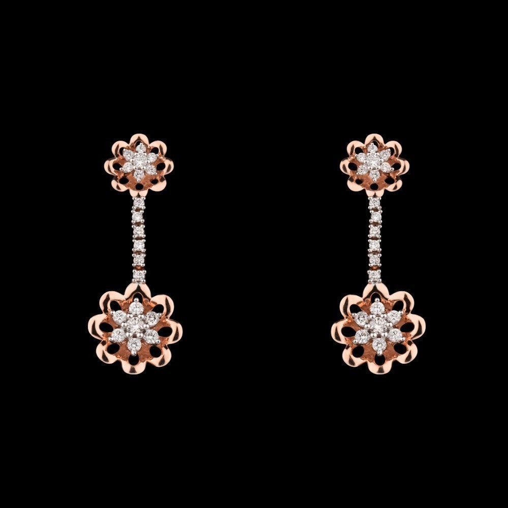 14K Rose Gold Diamond Earrings - 0.59ct VS-GH