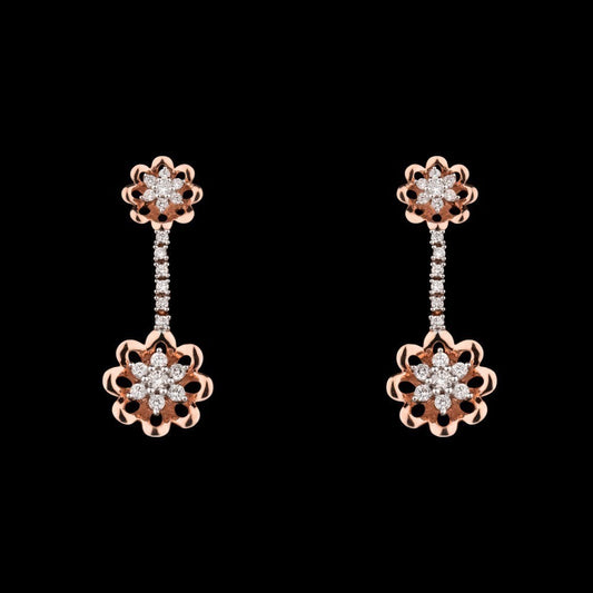 14K Rose Gold Diamond Earrings - 0.59ct VS-GH