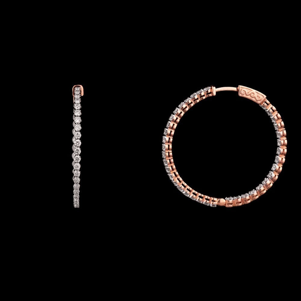 14K Rose Gold Diamond Earrings - 1.63ct VVS-VS-GH