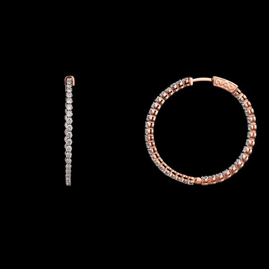14K Rose Gold Diamond Earrings - 1.63ct VVS-VS-GH