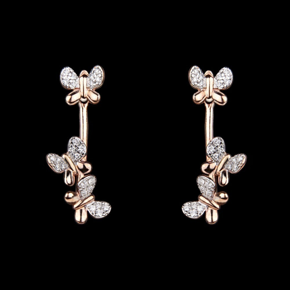 14K Rose Gold Diamond Earrings - 0.37ct SI-GH