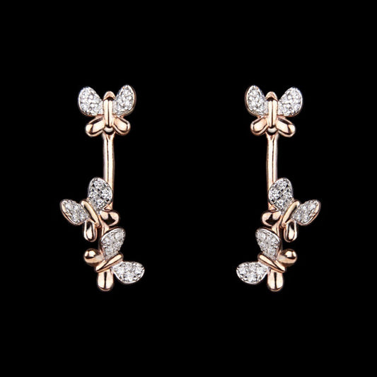 14K Rose Gold Diamond Earrings - 0.37ct SI-GH