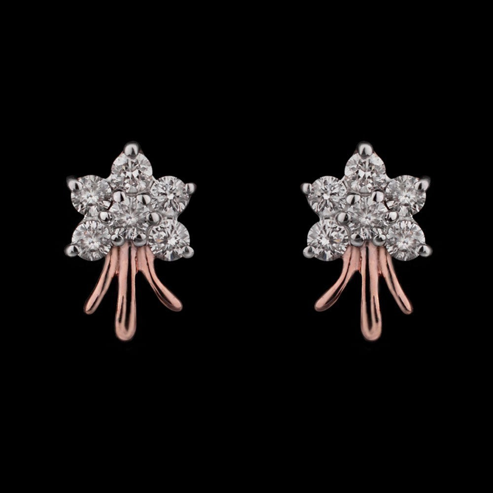 14K Rose Gold Diamond Earrings - 0.21ct VVS-VS-HI