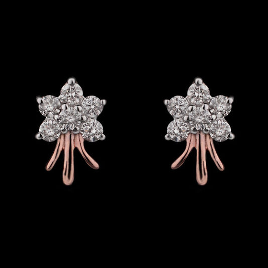 14K Rose Gold Diamond Earrings - 0.21ct VVS-VS-HI