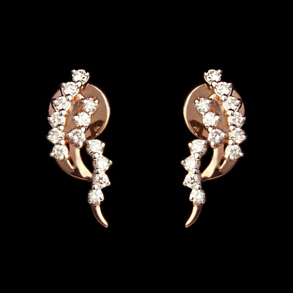 18K Rose Gold Diamond Earrings - 0.46ct VVS-VS-EF