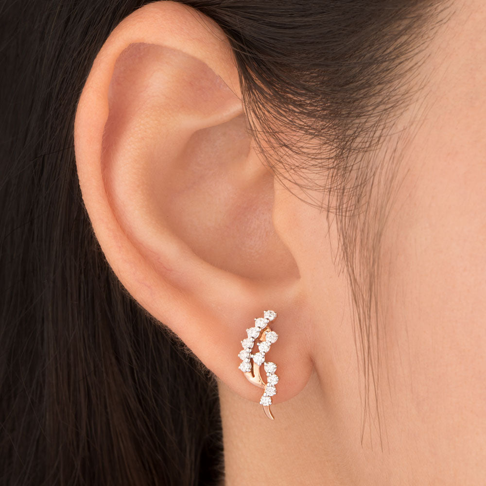 18K Rose Gold Diamond Earrings - 0.46ct VVS-VS-EF