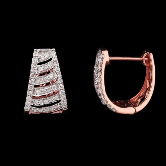 14K Rose Gold Diamond Earrings - 0.64ct SI-IJ